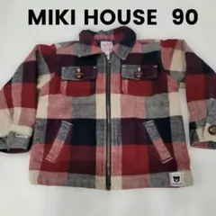 MIKI HOUSE チェック柄 アウター 90 中綿入り