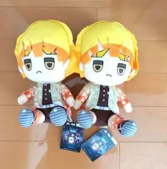 鬼滅の刃　我妻善逸　ぬいぐるみ オレンジ イエロー 約30cm　2つセット