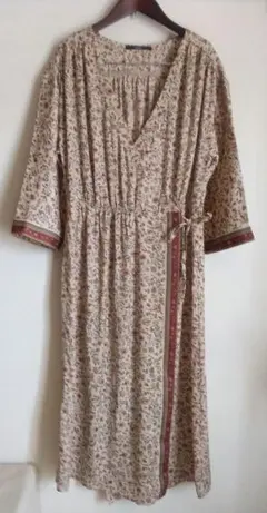 FA018　Kastane　カシュクールワンピース　花柄