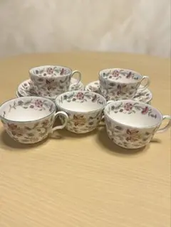 【極美品】ミントン ハドンホール カップ＆ソーサー 5客＋予備皿1枚 計11点