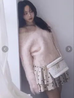 RESEXXY ラッフルボリュームミニスカート アイボリー 森香澄 ハート柄