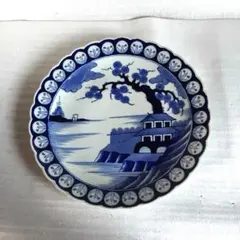 アンティーク　特大　大皿　古伊万里　染付　江戸時代　深みのある藍色