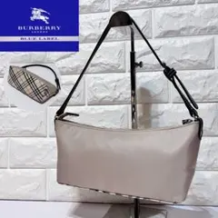 バーバリーブルーレーベル ノバチェック レザー ナイロン アクセサリーポーチ