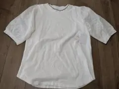ホワイト レース袖 Tシャツ M