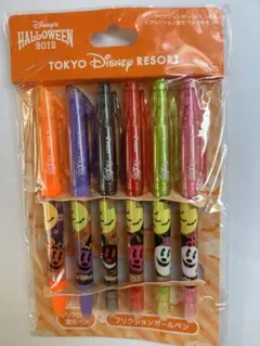 ディズニー　ハロウィン　フリクションボールペンセット4本フリクション蛍光ペン2本