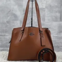 A4可 美品 コーチ レザー 2way ショルダーバッグ テイタム チャーム 茶