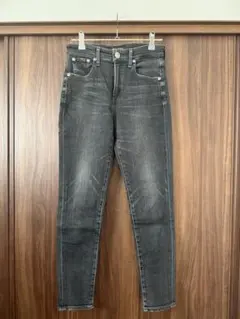 『レッドカード』(Sサイズ) デニムパンツ ハイライズスリムテーパード 黒