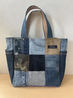 256 デニム　リメイク　トートバッグ