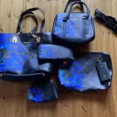 バックセット　トートバック　ポーチ　花柄プリント