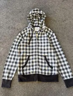 00s OLD UNIQLO ダブルジップパーカー チェック柄 y2k