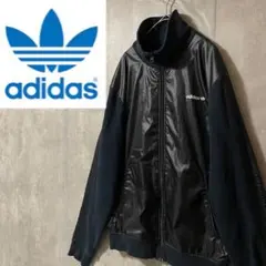 adidasアディダストラックジャケットジャージナイロンブルゾン黒ブラック90s