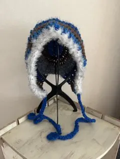 ハンドメイド　ボンネット　ビーニー　ニット帽子 クロシェハット