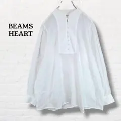 BEAMS HEART ビームスハート☆バンドカラー ブラウス【M～L相当】白のサムネイル