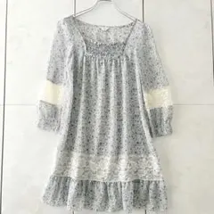 カールパークレーン フェミニン小花柄シフォンチュニック　シアー　清楚　レース 9のサムネイル