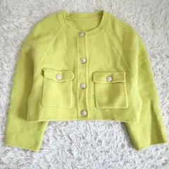 【極美品】定価5.2万　ダイアグラム　ライムグリーン ウール　ジャケット