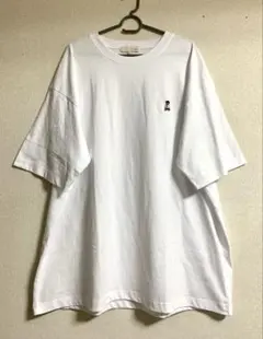 大きいサイズ　ベア刺繍 クルーネック Tシャツ ホワイト　5Lのサムネイル