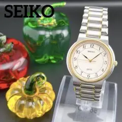 【希少・美品】セイコー スピリット ホワイト クォーツ メンズ腕時計 アラビア