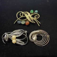 ぴ*引様 ヴィンテージ　ブローチ　3点