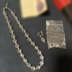QVC水晶ネックレス &イヤリングセット