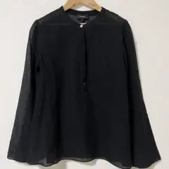 美品✨Theory サマーコットンピュア ブラウス シアー 長袖 黒 Sサイズのサムネイル
