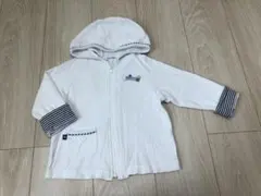 ファミリア　パーカー　防寒着　90cm 80cm 白　ファミちゃん　ボーダー