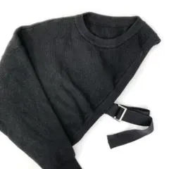 ワンショルダーニット　ブラック　調整ストラップ付き