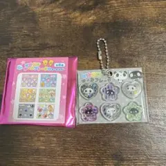 おはじきシールフレーク風キーホルダー　モノトーンパンダのサムネイル
