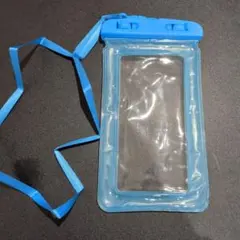 防水ケース 青 ストラップ付き