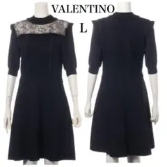 【VALENTINO】ブラック フレア袖ワンピース　美品 VALENTINO】ブラック フレア袖ワンピース 美品 VALENTINO