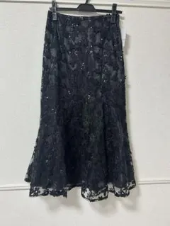 トッコクローゼット♡タグ付き新品 ブラック 花柄レース マーメイドスカートのサムネイル