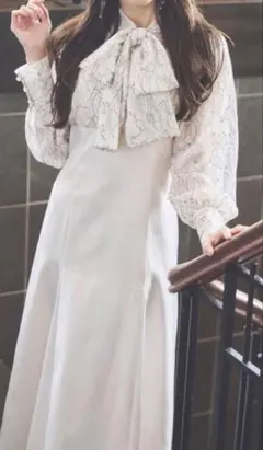 マーキュリーデュオ 異素材ドッキングマーメイドワンピース アイボリー