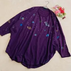 【drug store'sドラッグストアーズ】ドルマンスリーブTシャツ紫LL