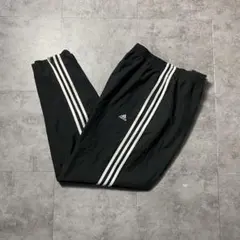 00s adidas　刺繍パフォーマンスロゴ　ストライプ　ナイロントラックパンツ