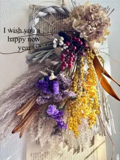 ◆和モダン　しめ縄　リース　スワッグ　ガーランド　ドライフラワー　インテリア②