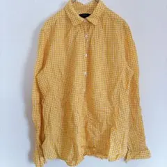 定番✨J.CREW ギンガムチェック 襟付きシャツ 黄色 4（M相当）