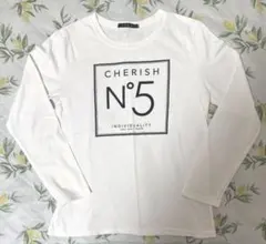 INGNI イング 長袖Tシャツ ホワイト 白 N°5 プリント入り Mサイズ