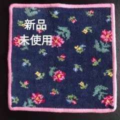 新品未使用　FEILER　ハイジフラワー　タオルハンカチ　フェイラー　紺　ピンク