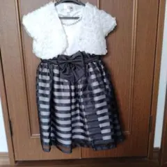 フォーマルドレス 白黒ストライプ 1120cm