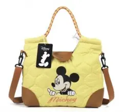 2way ショルダーベルトつき　ミッキー　キルティング　トートバッグ　ショルダー