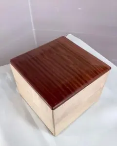 天然木　とち／ブビンガ　重箱　小物入れ　お菓子入れ　手造り　一点物