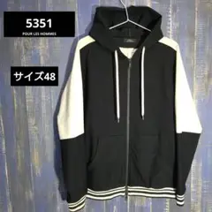 5351 POUR LES HOMMES スエード 切り替え パーカー　48
