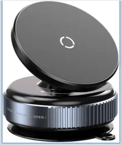 K009 マグネット車載スマホホルダー 360°回転 吸盤式 ブラック