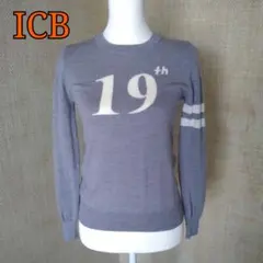ICB ウール100%　薄手グレー セーター