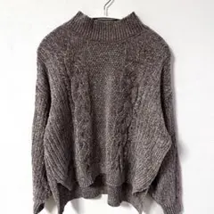 ケーブル編み セーター 長袖 Fサイズ 茶色 ふわふわ ニット