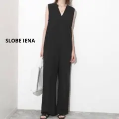 SLOBE IENA リラックスイージーVネックオールインワン　黒　36