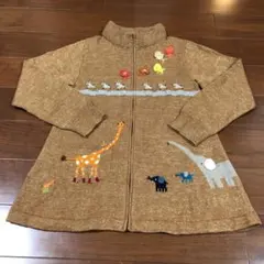 familiar 130cm ジップアップニットf dash