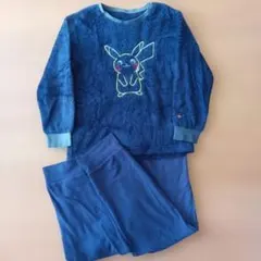 ユニクロ　UNIQLOピカチュウ フリースパジャマ上下セットブルー 130サイズ