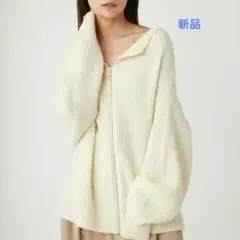 【新品タグ付】フレイアイディー　2wayオフショルスキッパージップニット