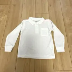 長袖　ポロシャツ　白　100