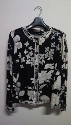 ☆美品 LEONARD フラワープリント ノーカラージャケット LL